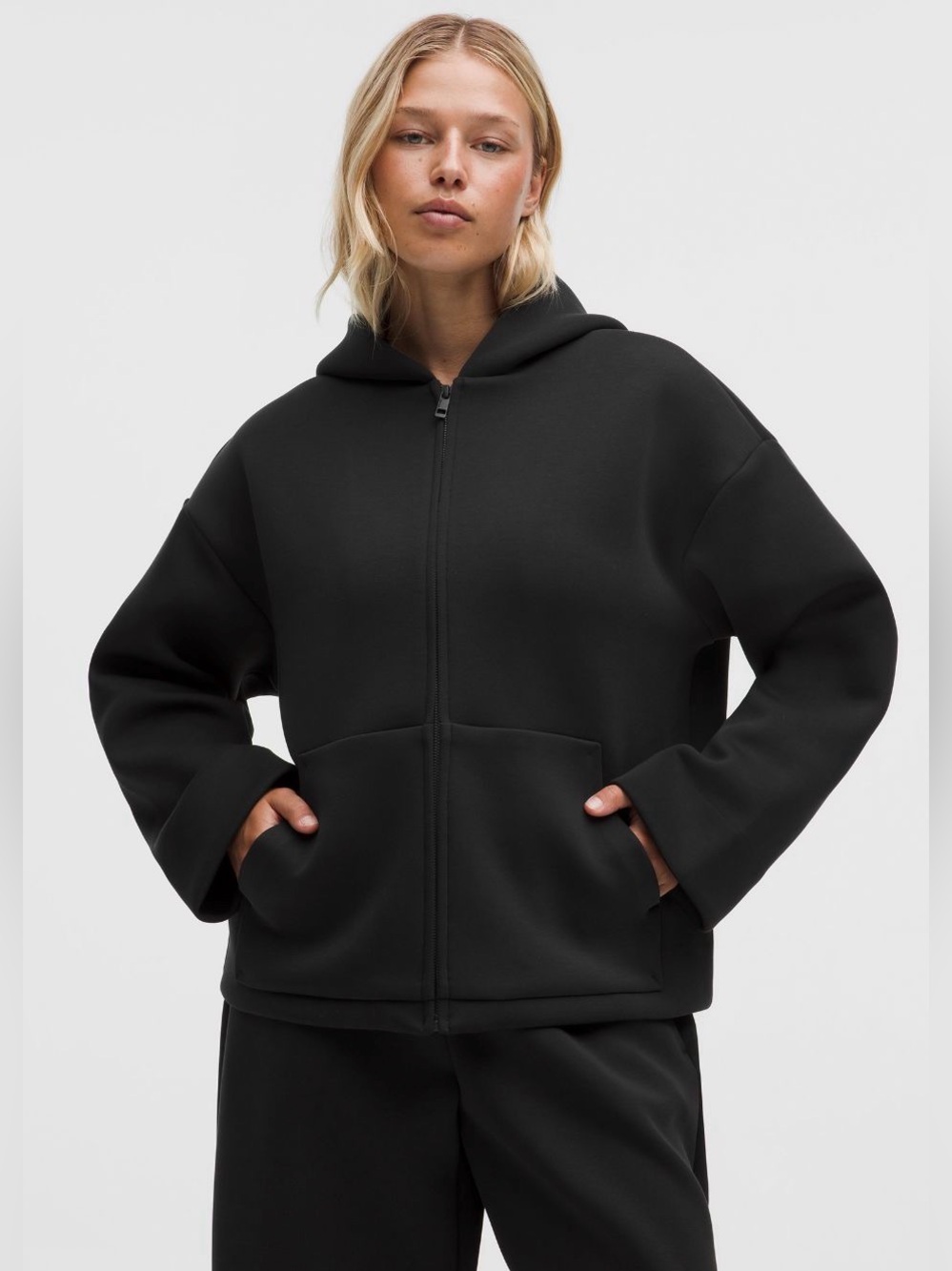 NWT LULULEMON Sleek Spacer Full-Zip Hoodie Sweater, Large, Black